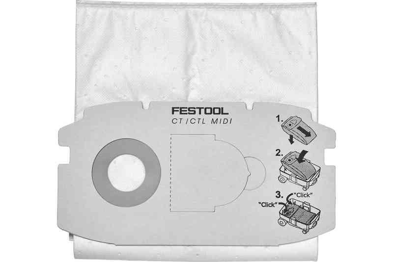 Festool 498411 SC FIS-CT MIDI/5 SELFCLEAN filter bags, 5-pack