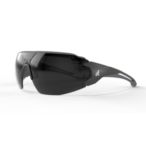 Edge TV126VS Taven safety glasses, black frame, grey TPR, smoke Vapor Shield lens