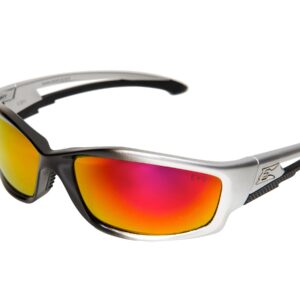 Edge SKAP119 Kazbek safety glasses, black frame, red mirror lens